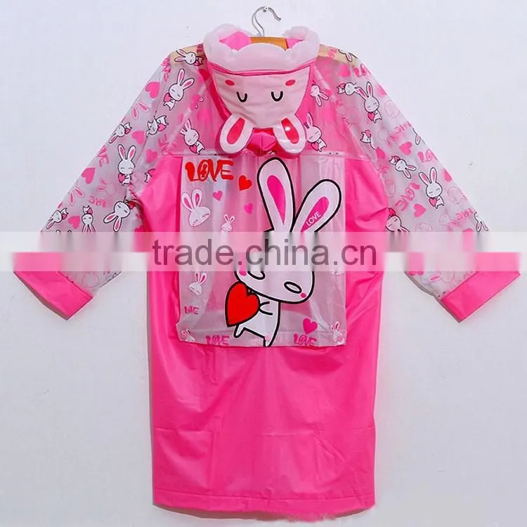 Manufacturers selling cartoon children raincoat with a thick poncho bag
