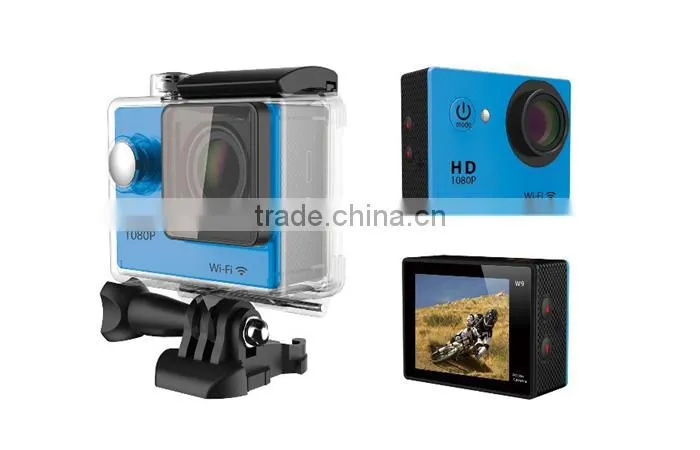 Portable mini full HD 1080p WiFi outdoor waterproof sport camera with remote control bracelet