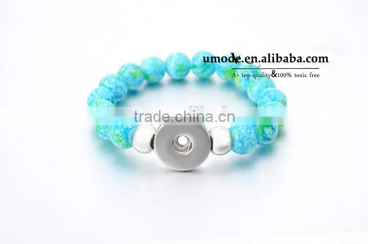 2015 Interchangeable beads Snap Jewelry button bracelets 18mm Ginger Snap Button Bracelet pulseras bead Snap Bracelets