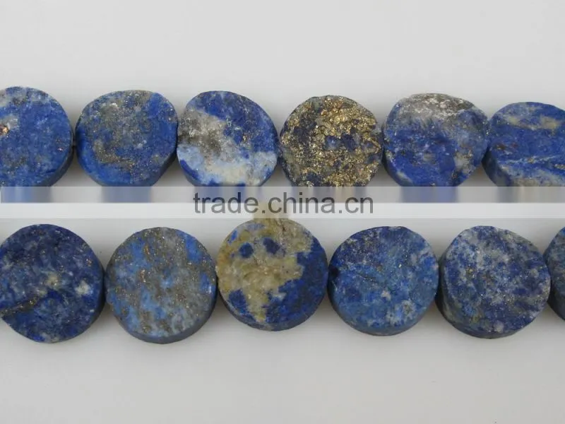Wholesale Flat Faceted Tumbled Lapis Fashion Beads in Different Size