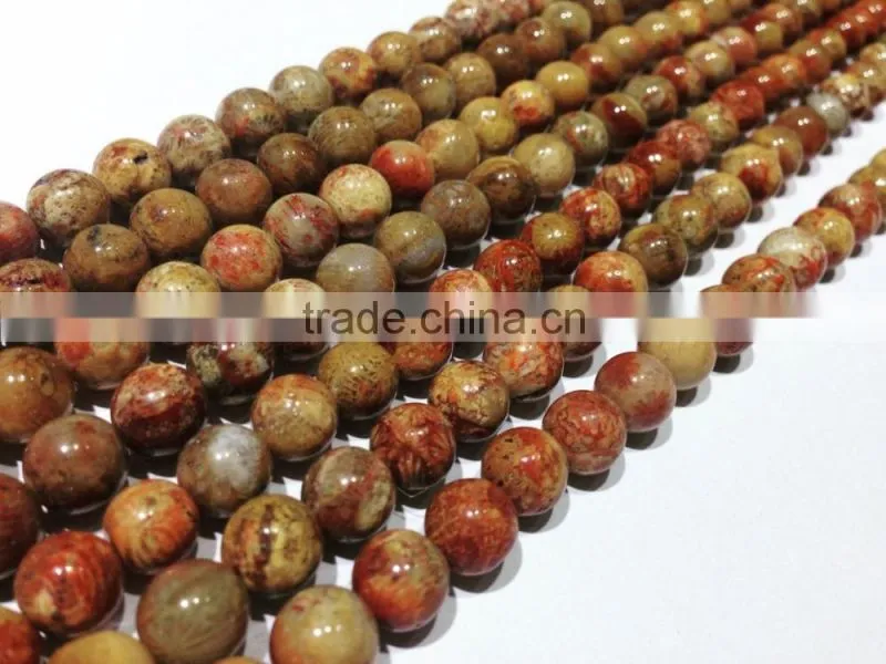 Wholesale high quality Smooth Polished Natural Fossilized Coral Stone cabochon