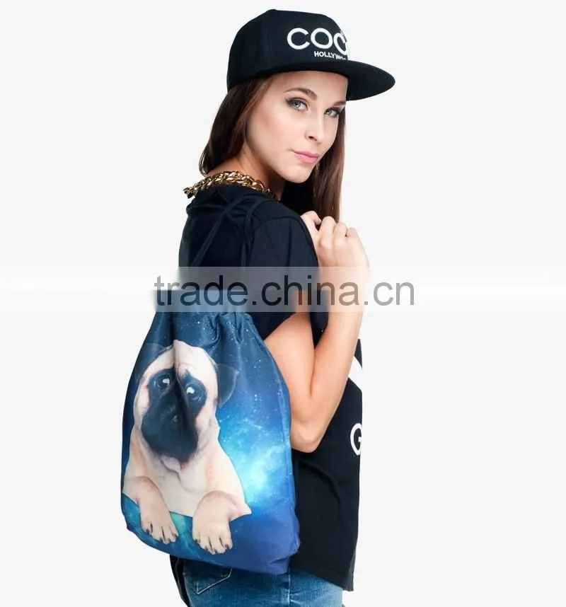Custom printing 300D cheap fashion draw string bag