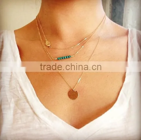 Layering tiny bar Necklaces Set Necklaces with Thin Chains Minimal Delicate Gold Necklaces set