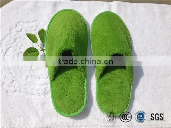 Wholesale Green hotel coral fleece winter super warm slipper bathroom slippers