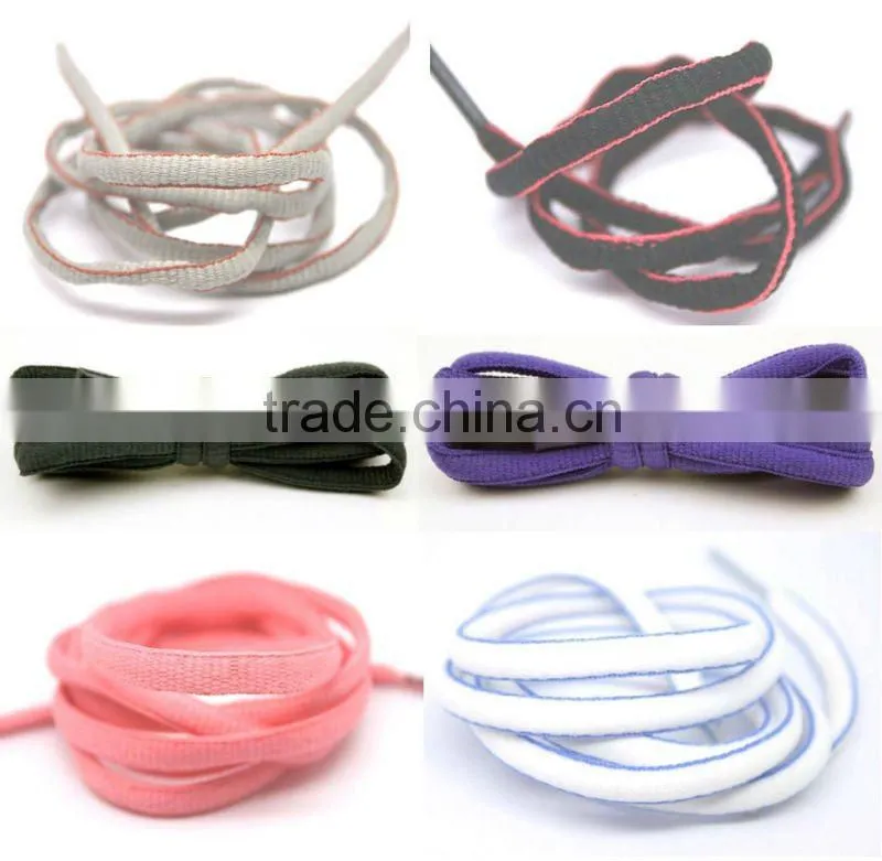 7mm black polyester black oval shoelace