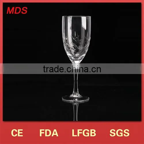 Handmade aerating tasting glass long bubble stem wine glass