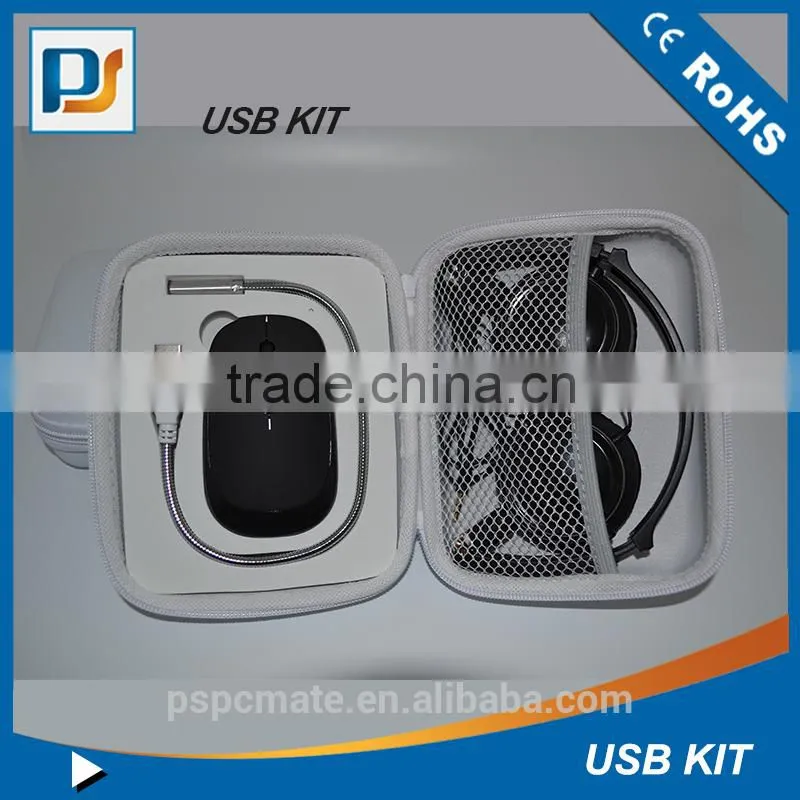 Customs computer usb kit sets in white color suitable for business travel/coorperate gifts