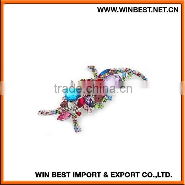 China new design popular rhinestone wedding brooch for dress, rhinestone brooch pin,hair brooches jewelry