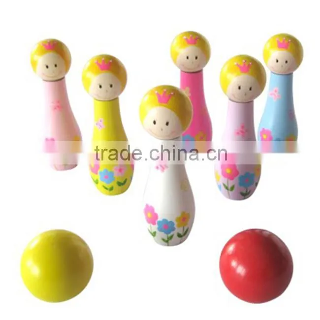 Croquet kokeshi style entertainment item,Kids outdoor sports wooden croquet mallet balls set