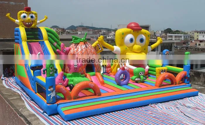 Russia model amazing Spongebob inflatable trampolines from China