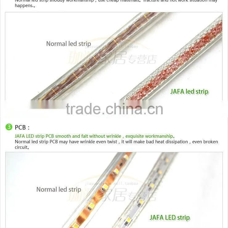 JAFA Upgrades 3528 90leds Per Meter LED Strips 220v