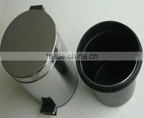 5L stainless steel foot pedal waste bin