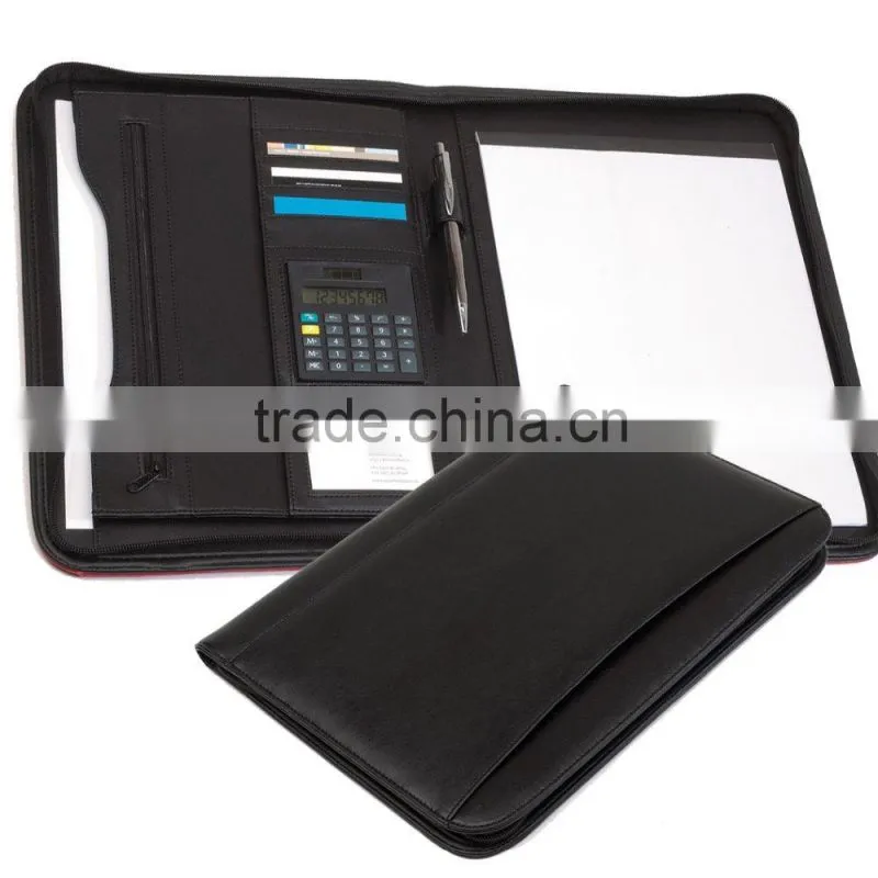 New Arrival A4 Leather Executive Conference Folder With Side Pocket