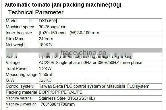 tomato jam packing machine