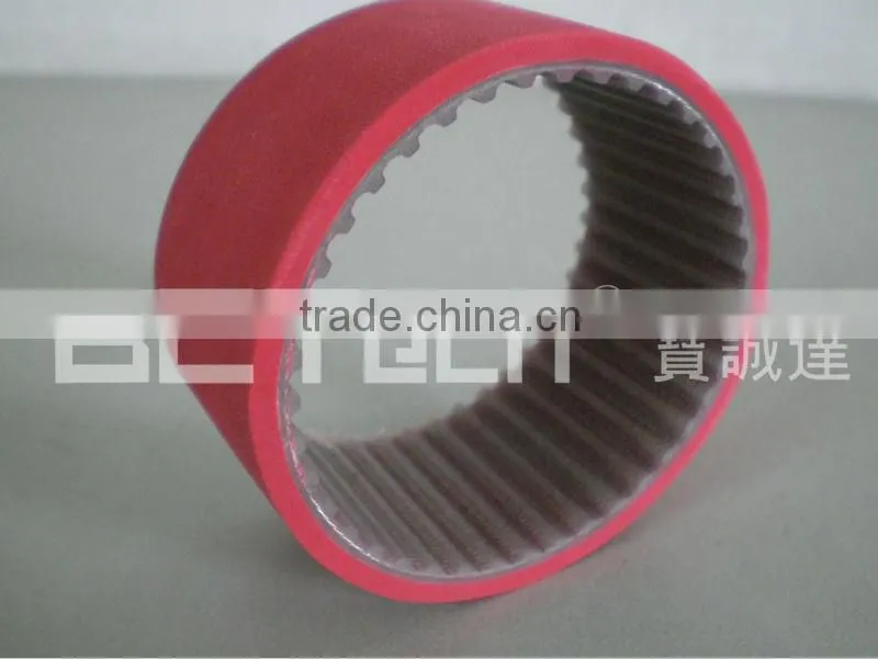 PU truly endless timing belt coated with rubber