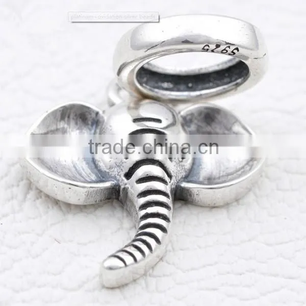 For Snake Chain Charm Bracelet Dangle Bead Elepant Charm