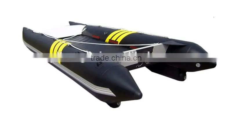 (CE) pvc red12ft inflatable catamaran boat high speed boat for sale