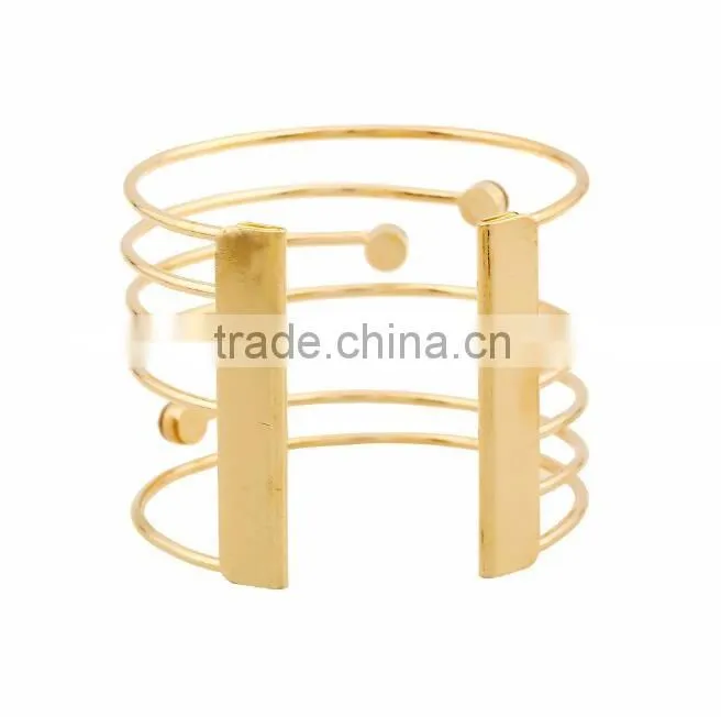 2016 Custom jewelry factory wide bangle bracelets gold