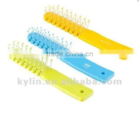 Plastic colorfull handle hair brush