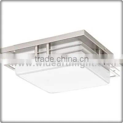 UL CUL Listed Nickel Finish Square Ceiling Flush Mount With Glass Diffuser C81393