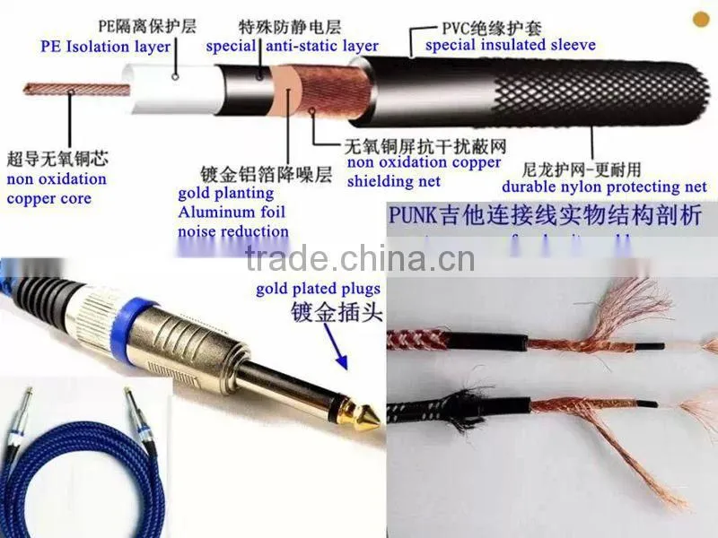 Double denoise gold plated connectors Nickel plated instrument cable