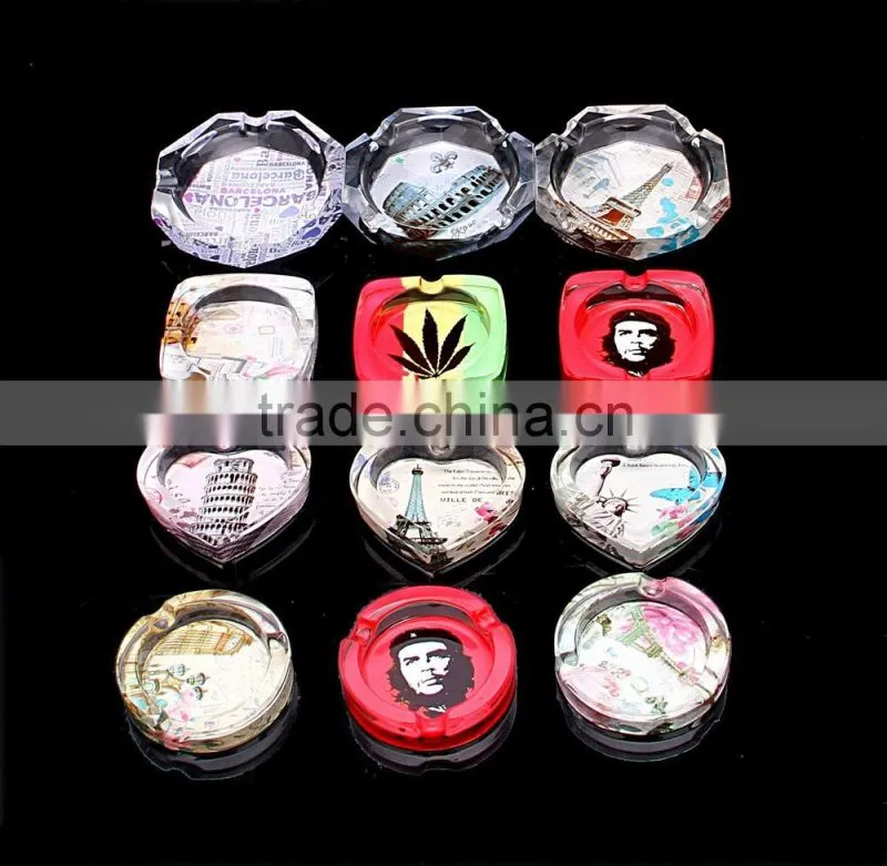 Logo Custom Printed Crystal Ashtray Wholesale