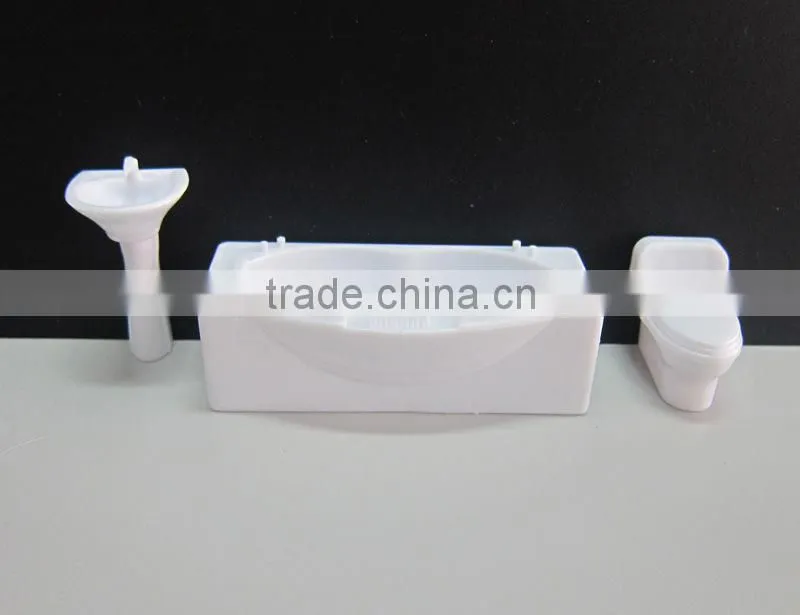 toilet bathroom building materails, model toilet furniture, architectural plastic model bathtub for scale 1/20