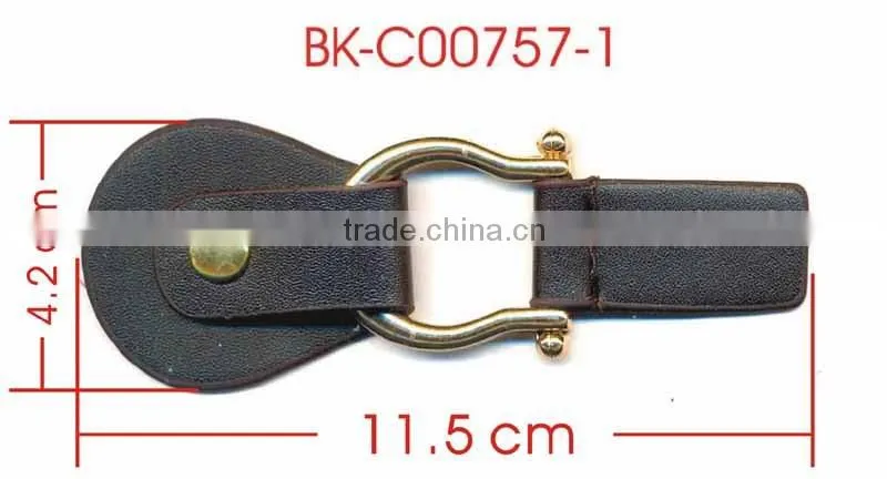 Dark Brown Leather Gold Stud Snap Gold Metal Ring Coat Leather Toggle Buttons