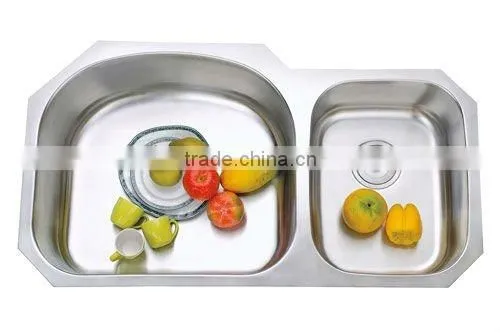 Double bowl undermount Stainless steel sink with sink strainer