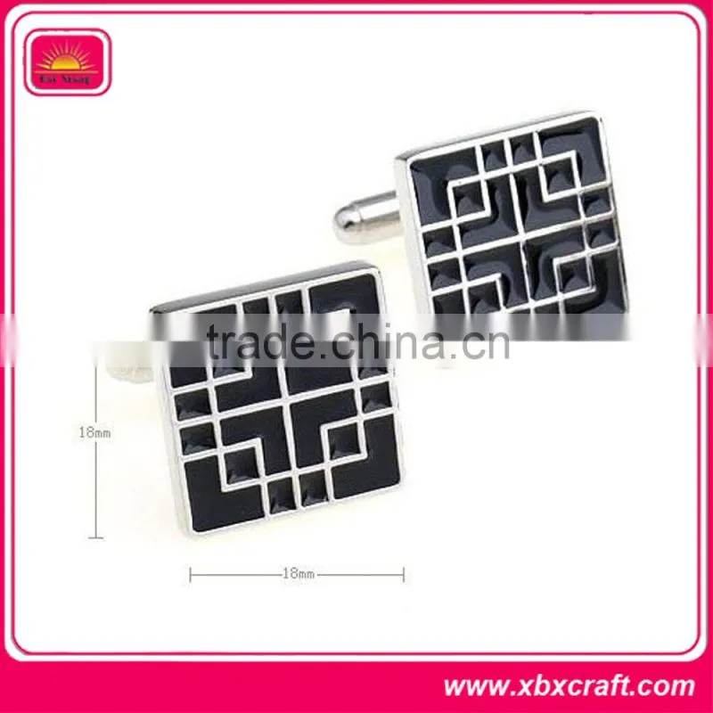 promotional fashion simple metal square cufflinks