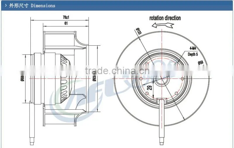 EC centrifugal fan,EC backward curved centrifugal fan,backward centrifugal fan