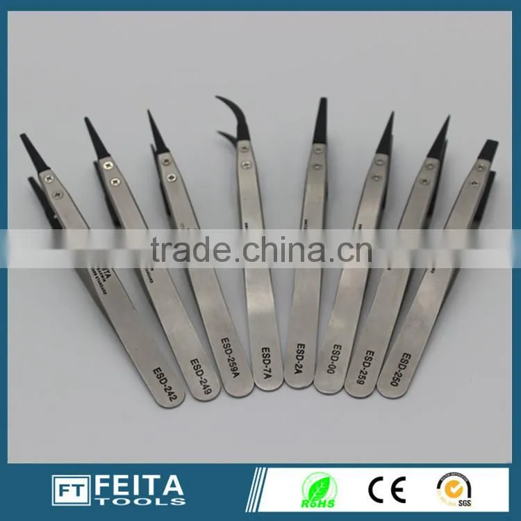 SA Series High Quality Stainless Steel New Fine Point Tweezers Set Needle Nose Tweezers