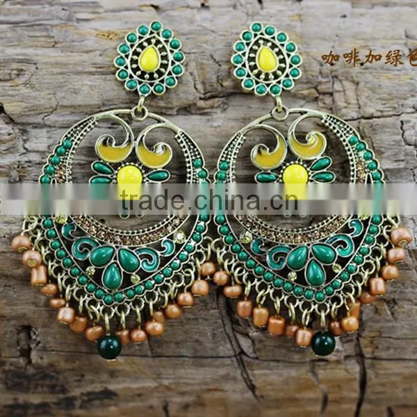 small moq boho hanging top design earring, latest earring design