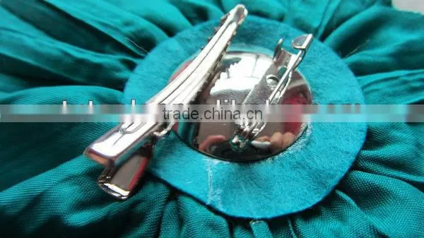 Women Flower Pearl Brooch Hair Clip Hair Pin Faric Flower Artificial flowers