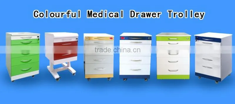 Stainless steel dental cabinet with drawers, medical trolley