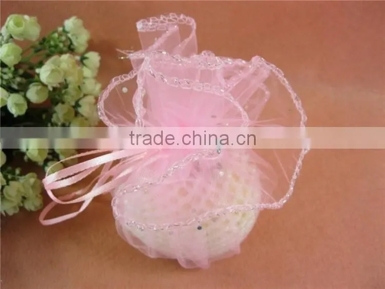 Drawstring Organza Jewelry Pouch Bag,Round Organza Gift Pouch