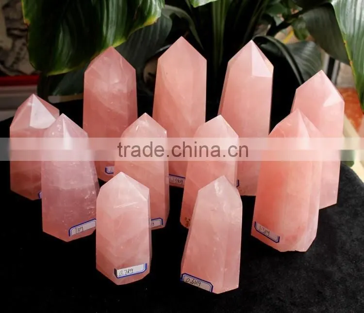 Wholesale Big Rose Quartz Crystal Wand Quartz Crystal Rocks Obelisk