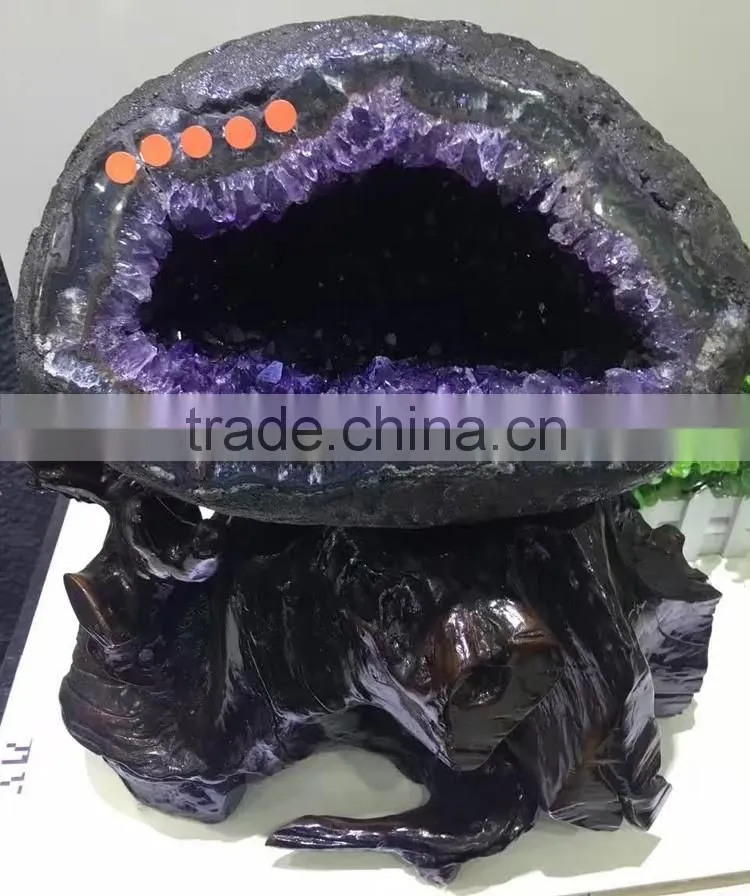 Natural Uruguay Purple Amethyst Quartz Crystal Geode Cluster