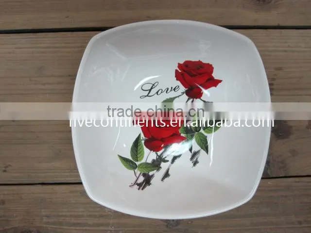 Ceramic salad bowl with Certifications