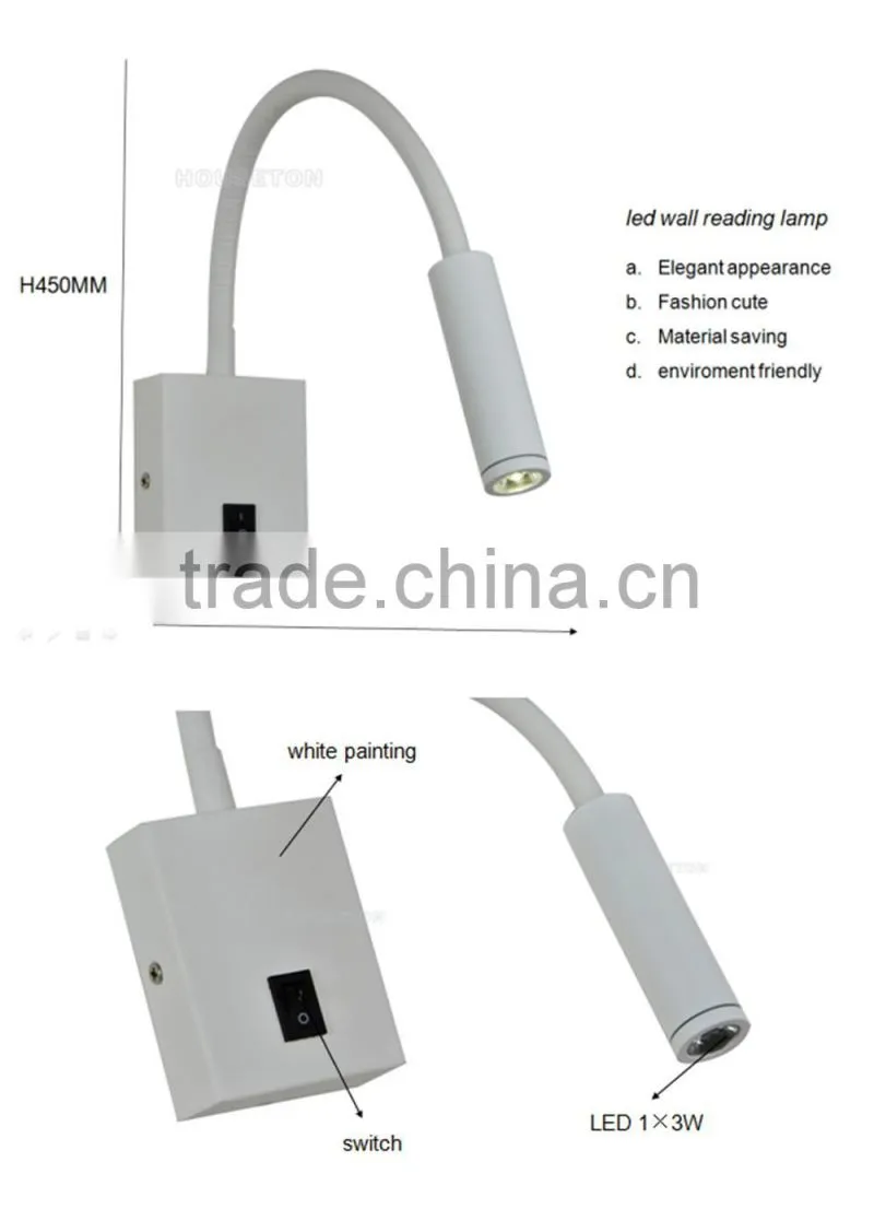 Most popular hotel white led bedside reading lamp,Hotel white led bedside reading lamp,Led bedside reading lamp WL1056B