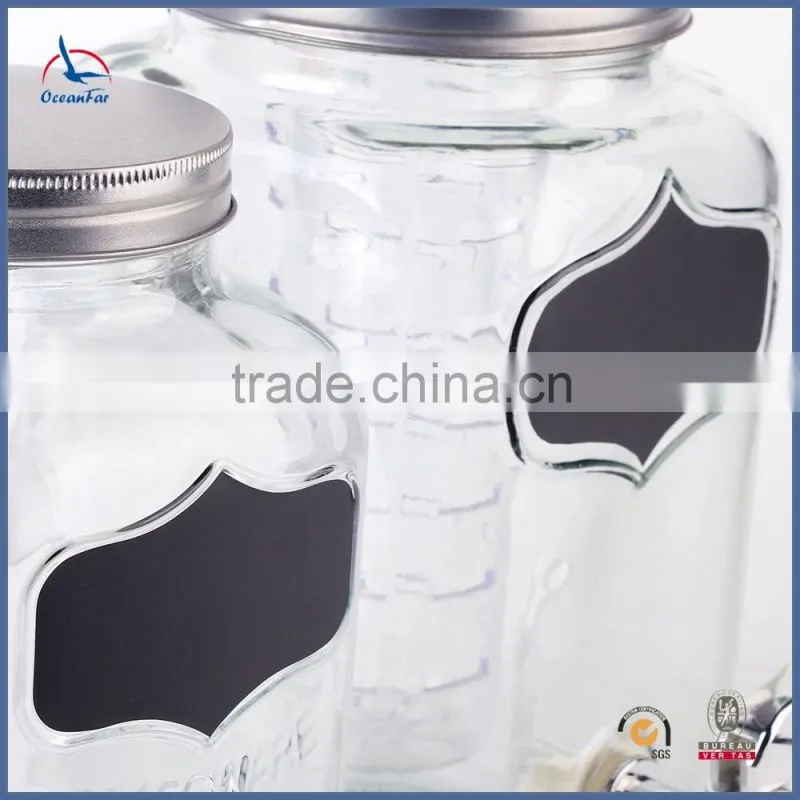 Eco-friendly High Quality Glass Dispenser Glass Jar with Tap