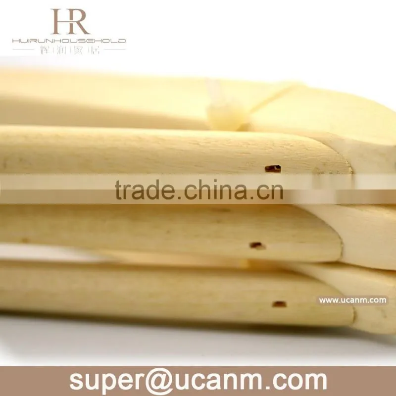 HRW-3001N A Grade without paint wood cheap clothes hanger for suit shirt