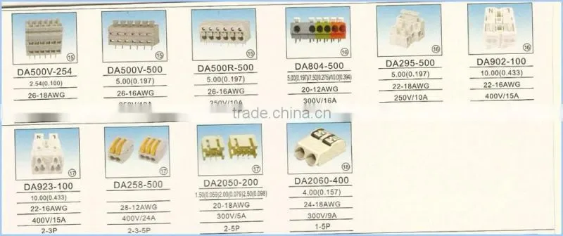 Factory Price 2.54mm 3.81mm 5.08mm Screwless Terminal Block