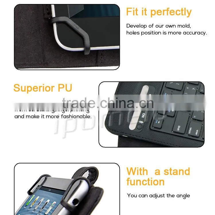 Newest universal bluetooth keyboard case with tablet keyboard