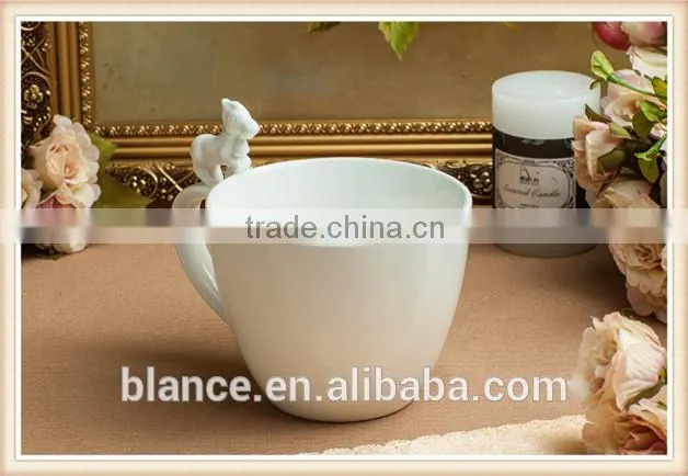 ceramic new year mug in horse design handle mug
