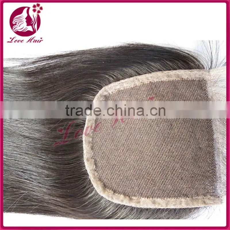 Hot selling 4*4 Silky Straight Wave Natural Black Lace Closure with Brazilian Virgin Hair