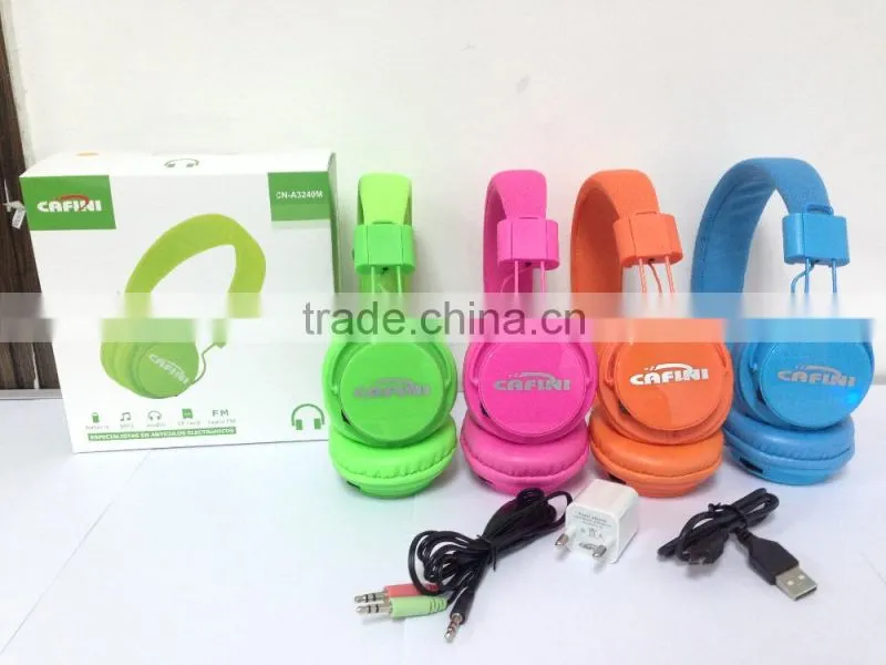 Wireless Stereo Headset SD/ TF Card mp3 player Headphone