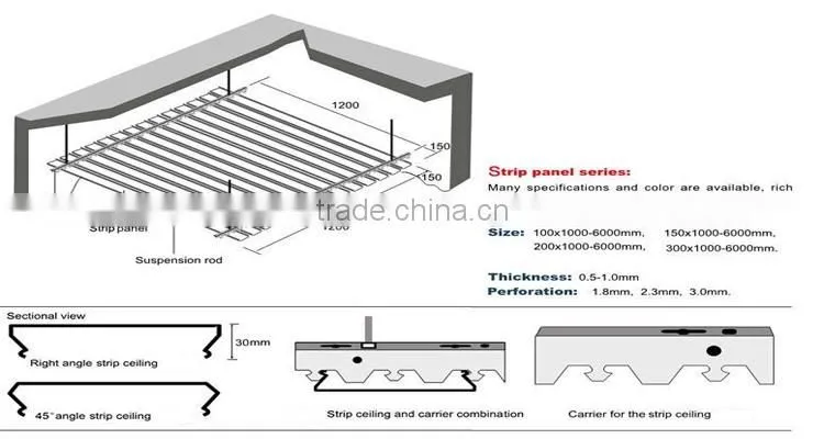 Wholesale Cleaning Power Aluminum decorative white strip ceiling tiles
