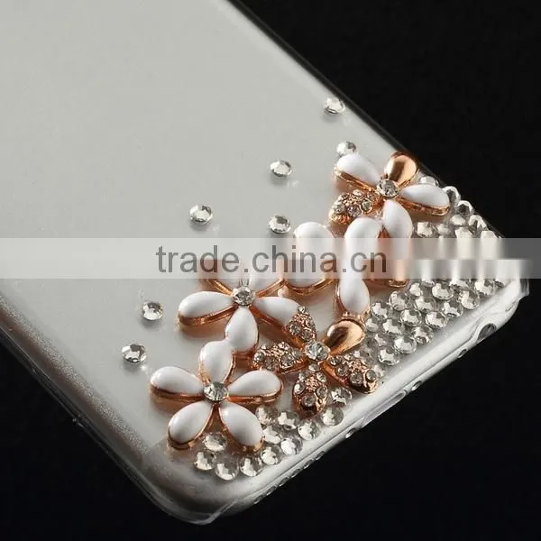 Transparent crystal hard case for Iphone6 for Apple Iphone 6 rhinestone case