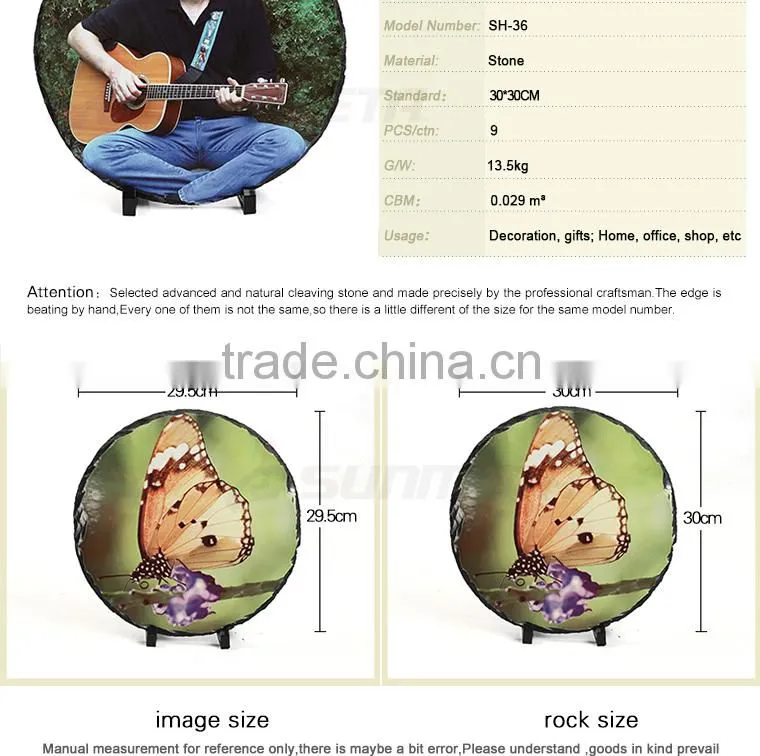 Christmas gift 30*30cm blank sublimation rock photo slate(SH-36)